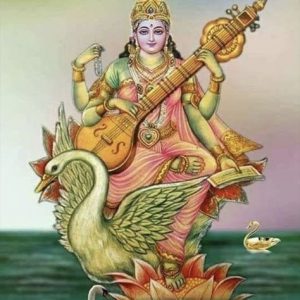Saraswati A Hand-Painted Painting On Canvas (Without Frame)