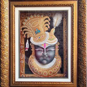 3D Krishna Gold C Traditional Tanjore Painting With Frame