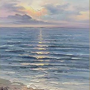 SoulSpaze Sunset View Hand Painted Paintings on Canvas Wall Art Painting (Without Frame)