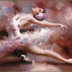 Dancing Girl Canvas Hand-Painted Art Without Frame