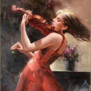 Harmony Violin Canvas Hand-Painted Art Without Frame