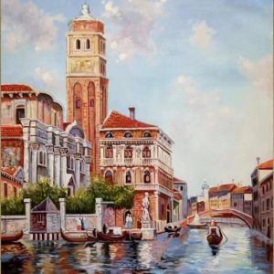 Captivating River Landscape Canvas Painting – Handmade Art for Your Walls