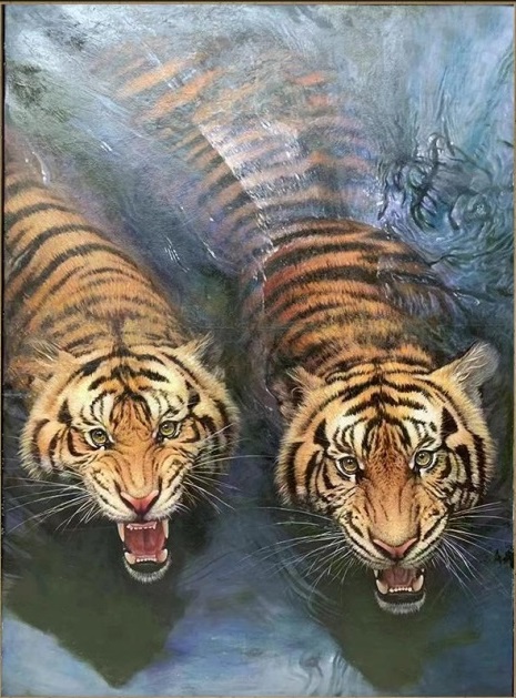 Two Tiger in the Water 1