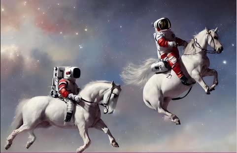 Horse Riding in The Sky Wall Art Painting