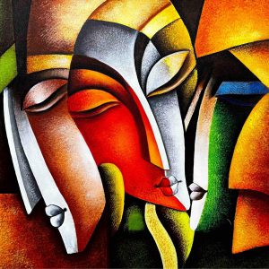 Contemporary Art Figures Painting Handpainted painting on Canvas Wall Art Painting (Without Frame)