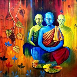 Buddha Canvas Wall Art Handpainted paintings on Canvas (Without Frame)