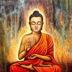 Buddha Canvas Wall Art Handpainted paintings on Canvas Painting (Without Frame)