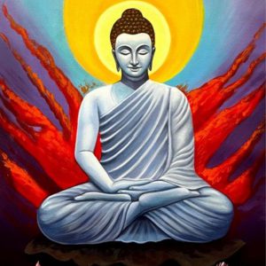Buddha Canvas Wall Art Handpainted paintings on Canvas Painting (Without Frame)