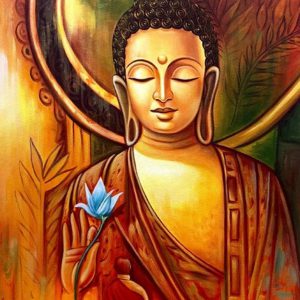 Buddha Canvas Wall Art Handpainted paintings on Canvas Painting (Without Frame)