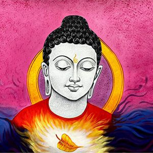 Buddha Canvas Wall Art Handpainted painting on Canvas (Without Frame)