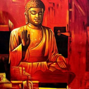 Buddha Canvas Wall Art Handpainted paintings on Canvas Painting (Without Frame)