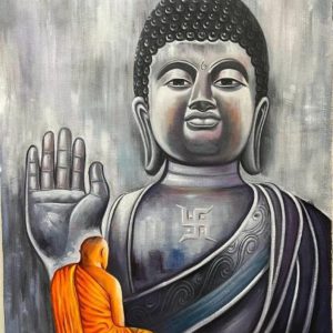 Buddha Canvas Wall Art Handpainted paintings on Canvas Painting (Without Frame)