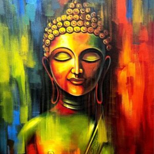 Buddha Canvas Wall Art Handpainted paintings on Canvas Painting (Without Frame)