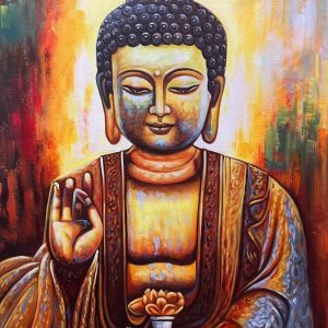 Buddha Canvas Wall Art Handpainted paintings on Canvas Painting (Without Frame)