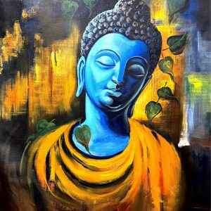 Buddha Canvas Wall Art Handpainted paintings on Canvas Painting (Without Frame)