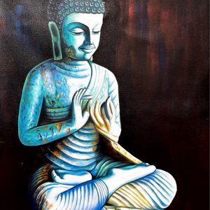 Buddha Canvas Wall Art Handpainted paintings on Canvas Painting (Without Frame)
