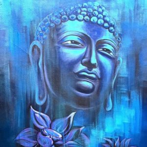 Buddha Canvas Wall Art Handpainted paintings on Canvas Painting (Without Frame)