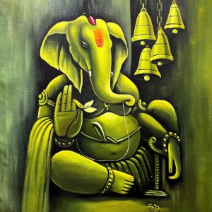 Handcrafted Ganesha Canvas Art paintings on Canvas Wall Art Painting (Without Frame)