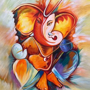 New Ganesha S Handpainted paintings on Canvas Wall Art Painting (Without Frame)