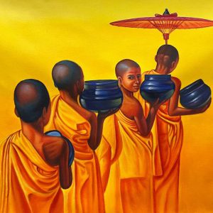 New Monks Handpainted paintings on Canvas Wall Art Painting (Without Frame)