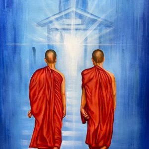 New Monks A Handpainted paintings on Canvas Wall Art Painting (Without Frame)