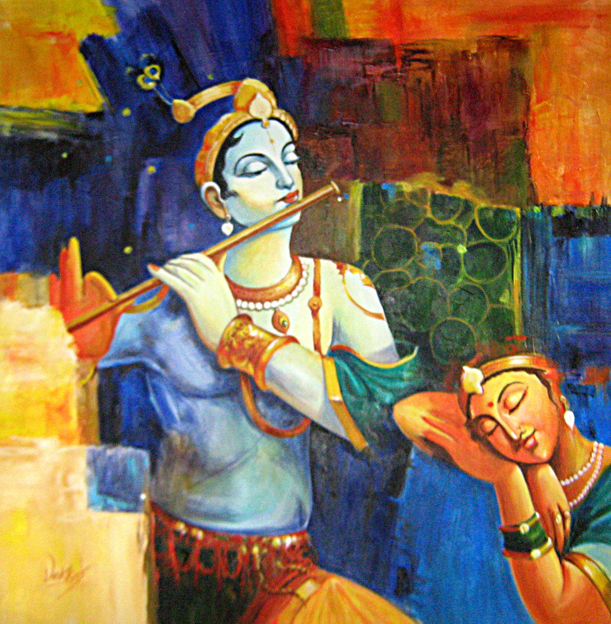 New Radha and Krishna Hand Painted