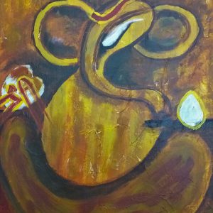 New The Imperial Ganesha Handpainted paintings on Canvas Wall Art Painting (Without Frame)