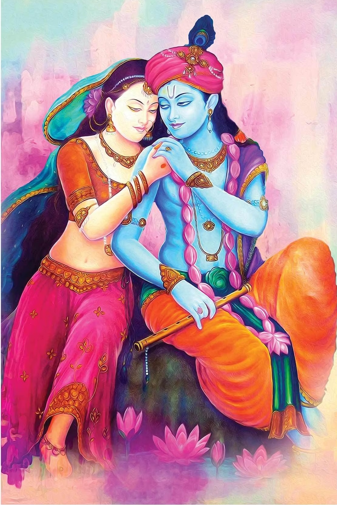 Radha Krishna With Flute C