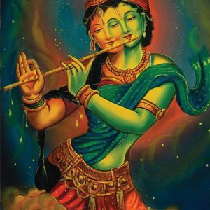 Radha Krishna With Flute D Handpainted