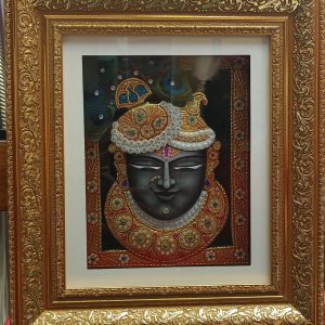 3D Krishna Gold A Traditional Tanjore Painting With Frame New