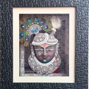 3D Krishna Silver C Traditional Tanjore Painting With Frame New