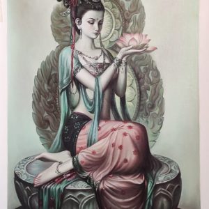 Hand Painted Painting Kwan Yin Goddess of Compassion Decor Oil Painting On Canvas Without Frame