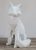 Simple White Abstract Geometric Fox Sculpture Ornaments Modern Home Decorations Animal Statues B