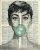 Audrey Hepburn Blue Bubble Gum Posters And Prints on Canvas Black And White Wall Art Canvas Painting Without Frame