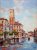 Building Around The River B Hand Painted Paintings on Canvas Wall Art Painting (Without Frame)