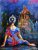 Devi Durga Temple Hand Painted Painting On Canvas Without Frame