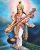 Devi Saraswati Oil Painting Handpainted on Canvas (Without Frame)