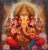 Divine Radiance A Hyper-Realistic Oil Portrait of Lord Ganesha in Resplendent Red on Canvas (Without Frame)