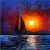 Graffiti Art Sailboat Aesthetic Landscape Canvas Painting poster And Print On Canvas A (Without Frame)