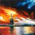 Graffiti Art Sailboat Aesthetic Landscape Canvas Painting poster And Print On Canvas E (Without Frame)