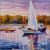 Graffiti Art Sailboat Aesthetic Landscape Canvas Painting poster And Print On Canvas M (Without Frame)