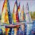 Graffiti Art Sailboat Aesthetic Landscape Canvas Painting poster And Print On Canvas N (Without Frame)