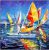 Graffiti Art Sailboat Aesthetic Landscape Canvas Painting poster And Print On Canvas O (Without Frame)