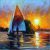 Graffiti Art Sailboat Aesthetic Landscape Canvas Painting poster And Print On Canvas (Without Frame)