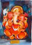 Lord Ganesha AA Hand Painted Painting On Canvas (Without Frame)