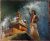 Banaras Ghat Handpainted paintings on Canvas Wall Art Painting (Without Frame)2