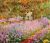 IRISES IN MONET’S GARDEN Handpainted Painting on Canvas Wall Art Painting (Without Frame)