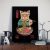 Japanese Samurai Cat Animal Painting Posters And Prints On Canvas E (Without Frame)