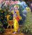 Krishna Playing Flute Hand Painted Painting On Canvas B No Frame