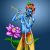Krishna Hand Painted Painting On Canvas O (Without Frame)
